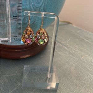 CRYSTAL AND GOLDEN TEARDROP EARRINGS